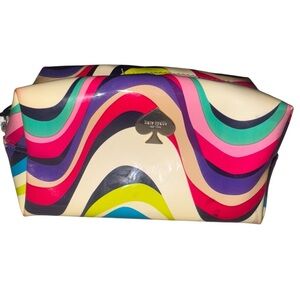 Kate Spade Stripe Zipper Pouch 70s Mod Boho Y2K